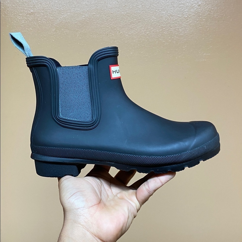Hunter Women’s Original Matte Black Chelsea Rubber Rain Boots Size 7 - Picture 4 of 17
